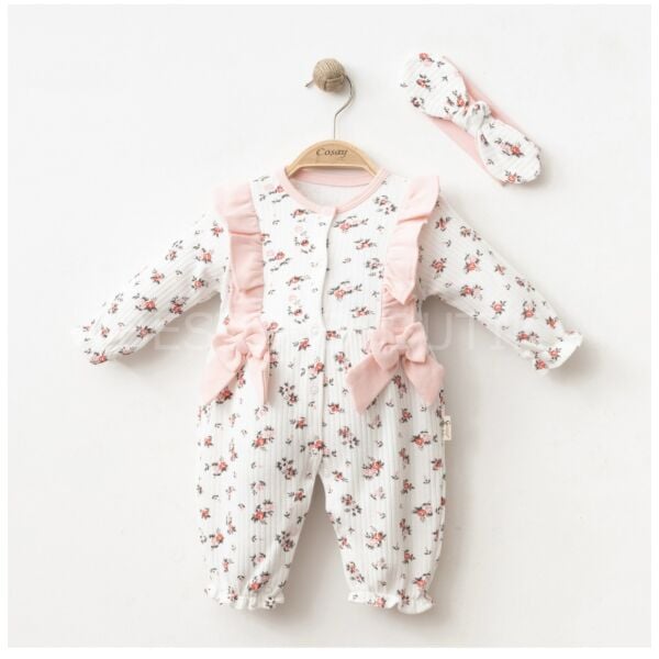 Çiçek Nakışlı Bandanalı Tulum