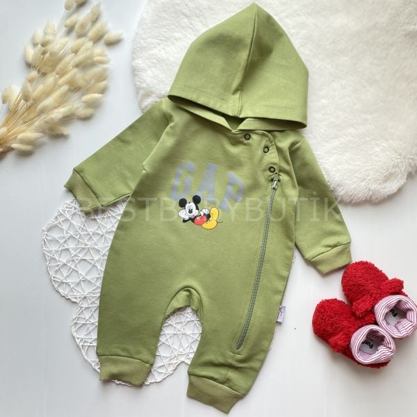 GAP YAZI MASKILI MİCKEY MAUSE KAPŞONLU TULUM