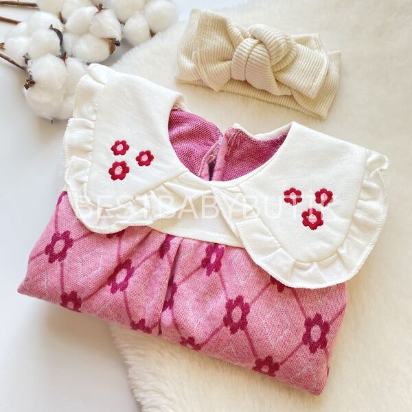 LİNDA BEBEK YAKA DETAYLI ÇİÇEKLİ TULUM