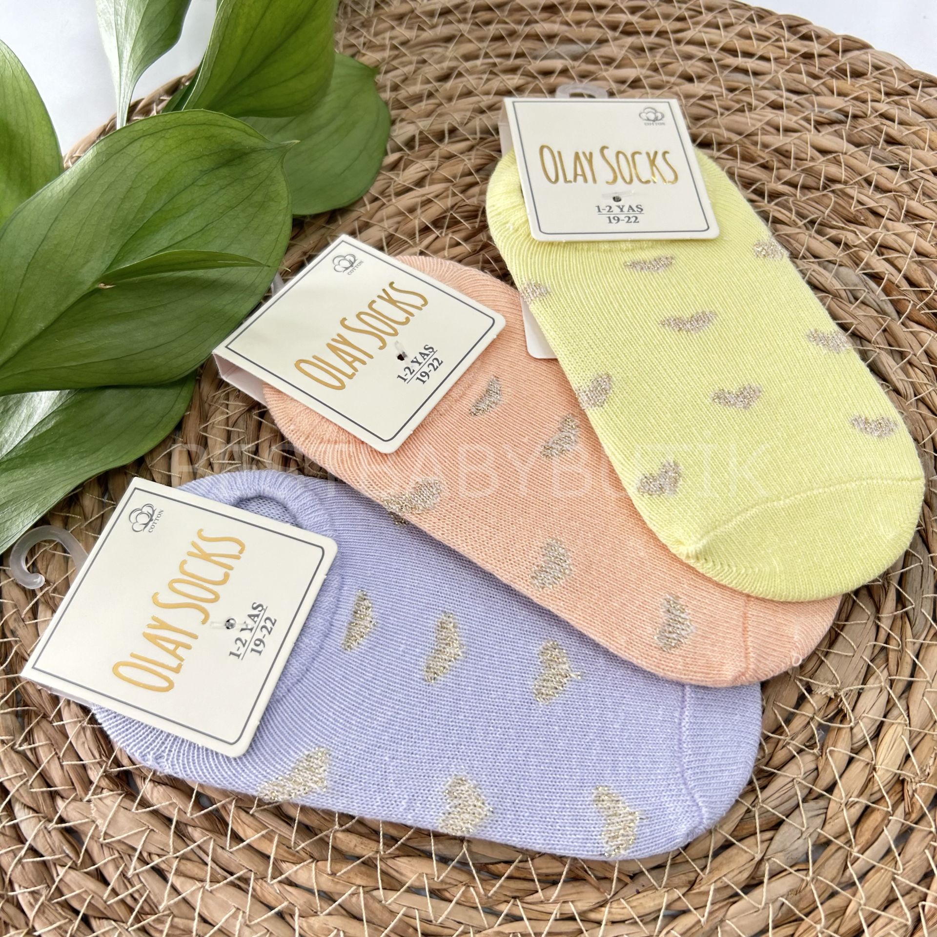 SİMLİ  KALPLİ KISA 3’LÜ ÇORAPLAR