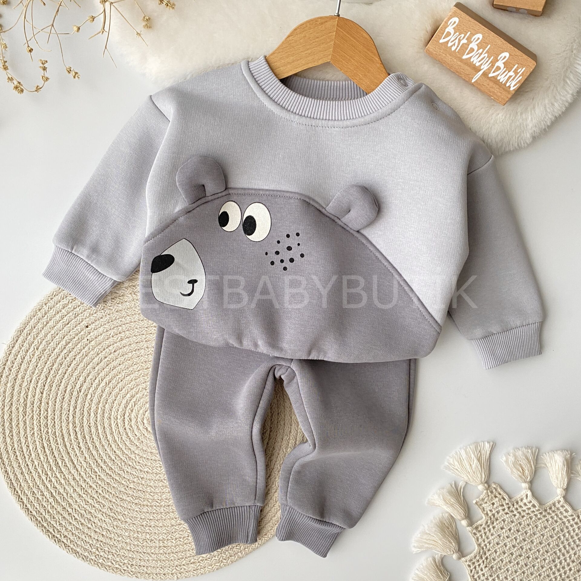 Ayıcık Kulaklı Şardonlu 2’Li Takım