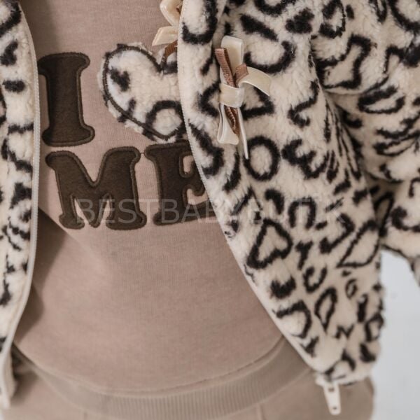 Leopar Desenli Montlu Şardonlu 3’Lü Takım