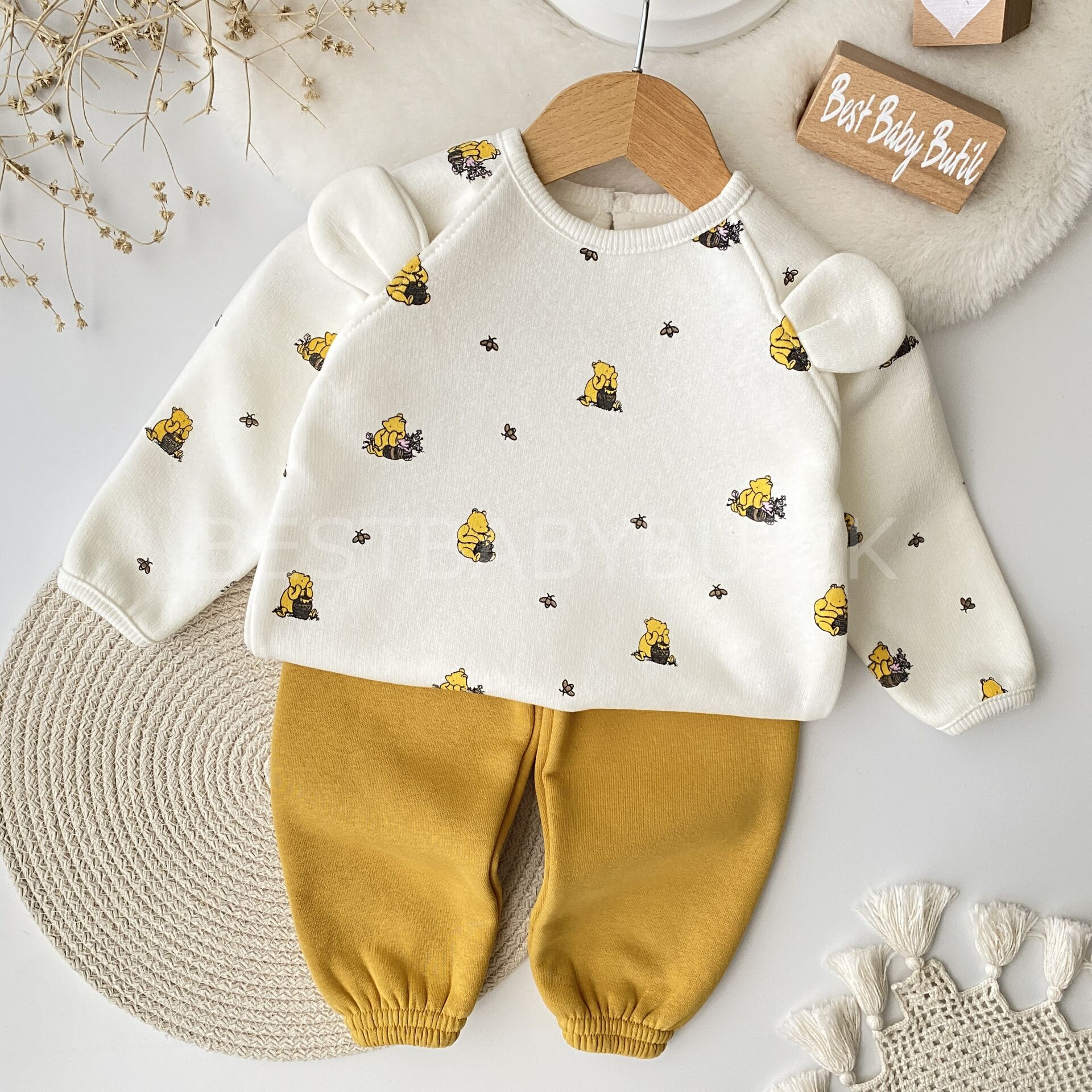 Winnie Pooh Kulak Detaylı Şardonlu 2’Li Takım