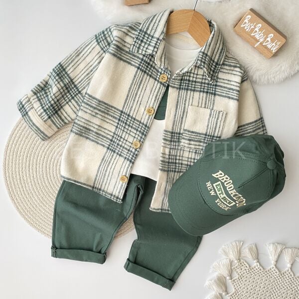 BROOKLYN Şapkalı Ekose Gömlekli 4’LÜ Takım (1-4 YAŞ)