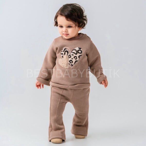 Leopar Desenli Montlu Şardonlu 3’Lü Takım