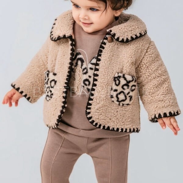 Leopar Desenli Montlu Şardonlu 3’Lü Takım