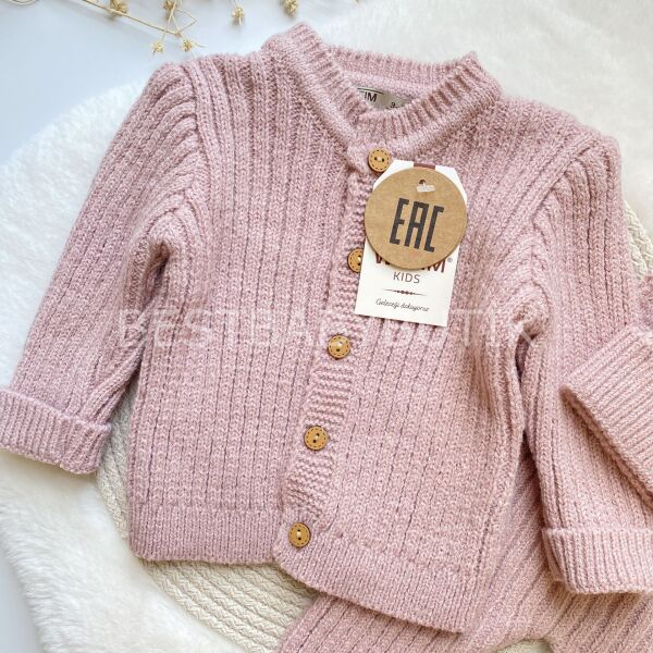 NATURAL WOOL 3 PARÇA TRİKO YÜN ÖRGÜ TAKIM ☃️ 12-18 AY