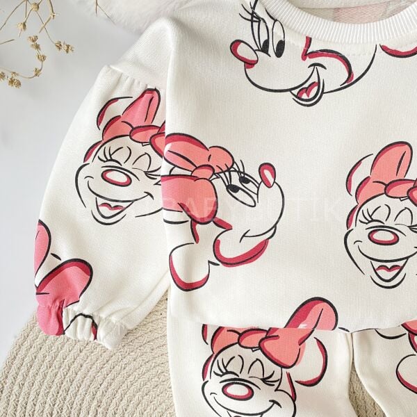 Minnie Mause Balon Kol Detaylı Şardonlu 2’Li Takım