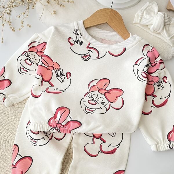 Minnie Mause Balon Kol Detaylı Şardonlu 2’Li Takım