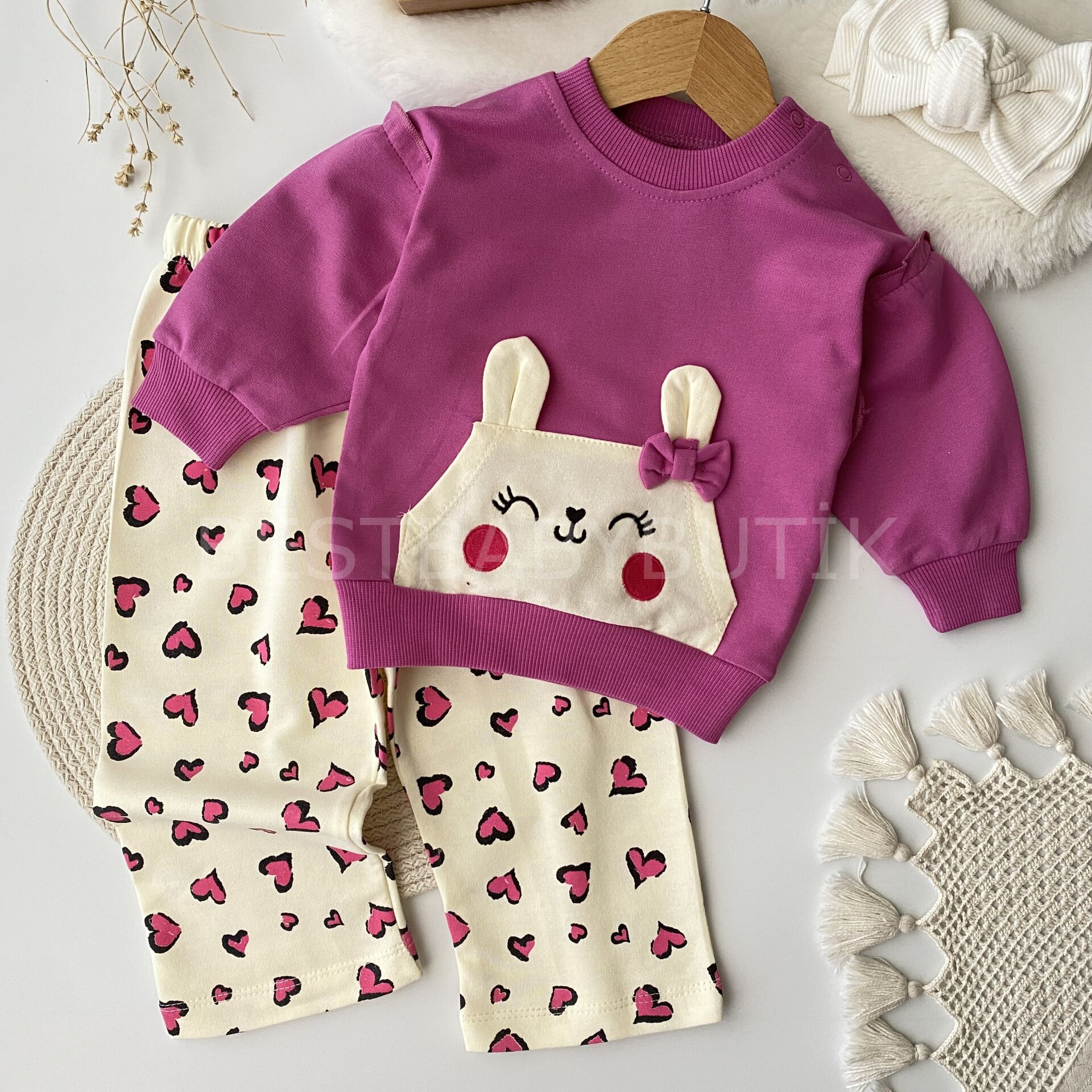 Sevimli Kedicik Bol Paça 2’Li Takım