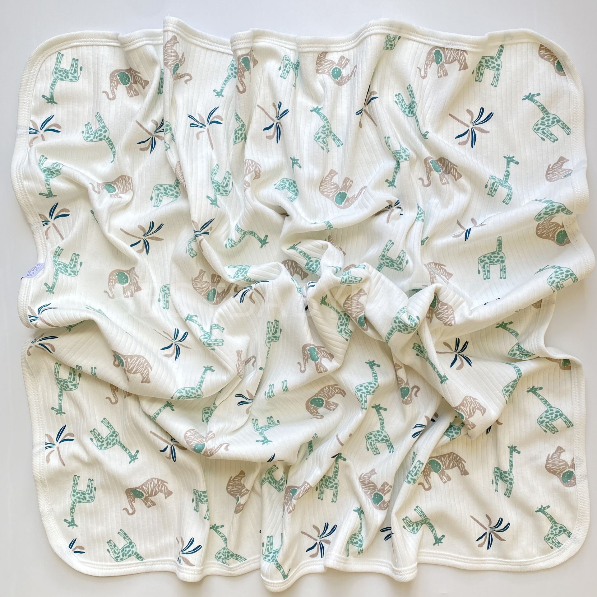YEŞİL DESENLİ FİTİLLİ ÇİFT KATLI BATTANİYE 80x90 cm