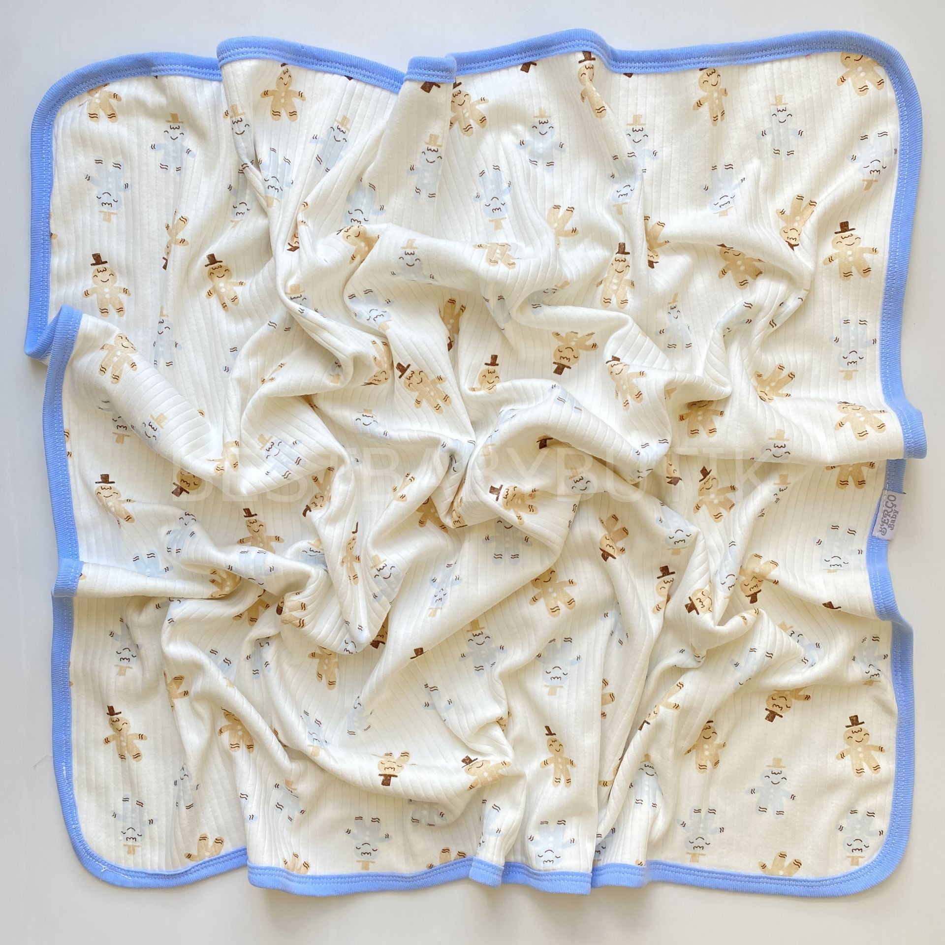 MAVİ DESENLİ FİTİLLİ ÇİFT KATLI BATTANİYE 80x90 cm