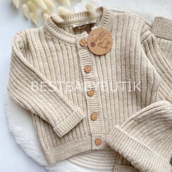 NATURAL WOOL 3 PARÇA TRİKO YÜN ÖRGÜ TAKIM ☃️