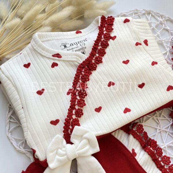 PREMIUM FİONA KALPLİ 5 PARÇA HASTANE ÇIKIŞI SETİ