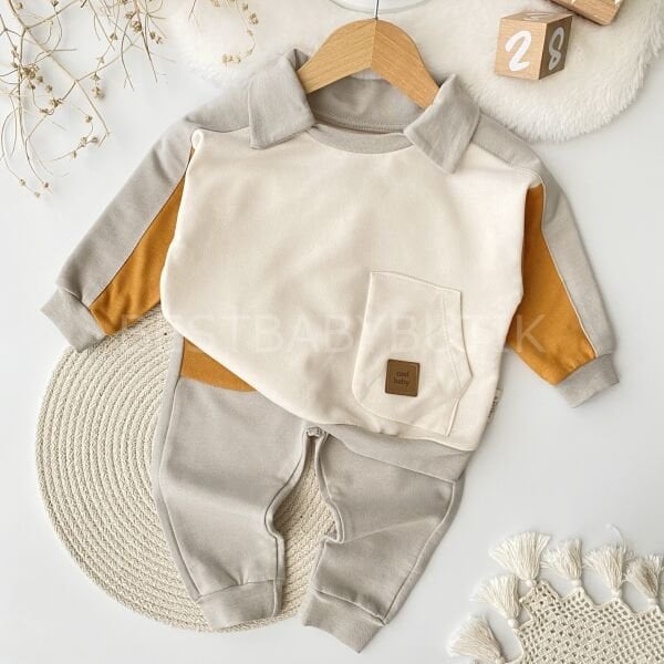 Polo Yaka Detaylı Cepli Renkli 2’Li Takım