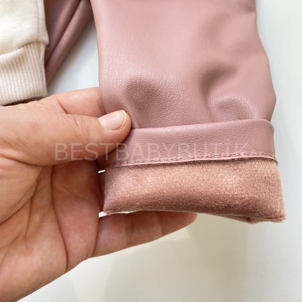 KURDALE DETAYLI ŞARDONLU DERİ PANTOLONLU 2’Lİ TAKIM