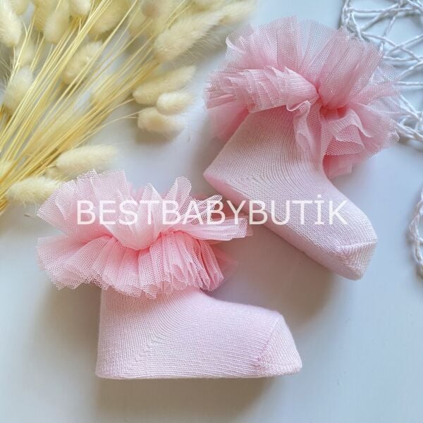 PEMBE RENK TÜTÜ ÇORAP (0-6 AY)
