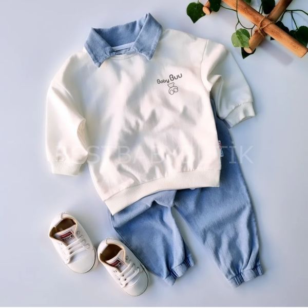 BABYBUU GÖMLEK YAKA KOT PANTOLONLU 2’Lİ TAKIM