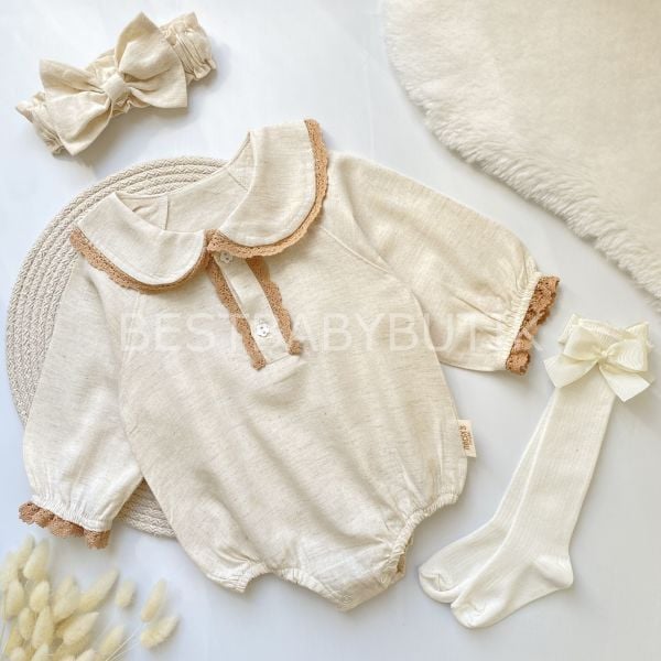 MİLENA DANTEL DETAYLI ÇORAPLI 3’LÜ ROMPER SET