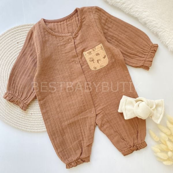 SAHRA ÇİÇEK CEPLİ MÜSLİN TULUM