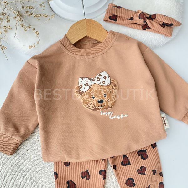 Leopar Desenli Bandanalı 3’Lü Alt Üst Takım