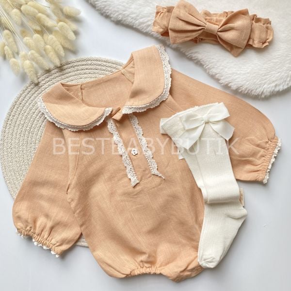 MİLENA DANTEL DETAYLI ÇORAPLı 3’LÜ ROMPER SET