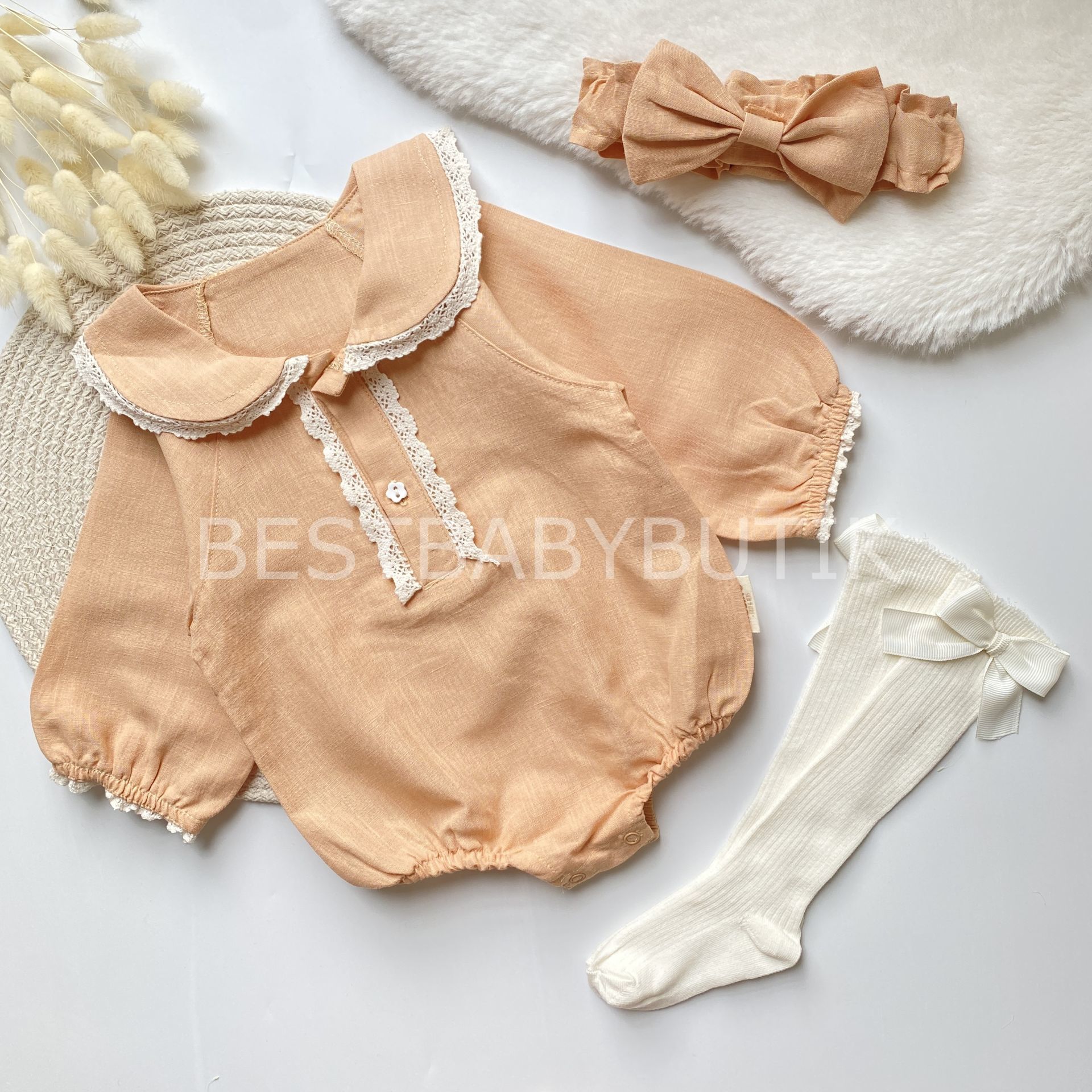 MİLENA DANTEL DETAYLI ÇORAPLı 3’LÜ ROMPER SET