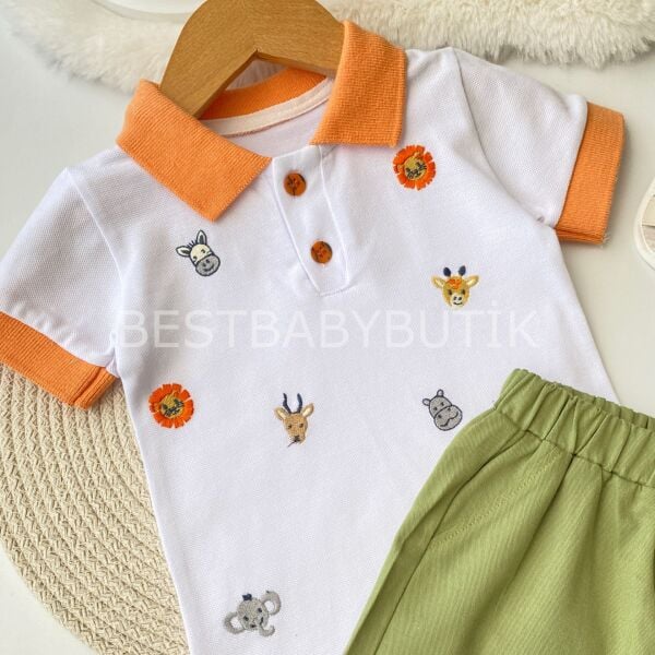 Animals Nakışlı Polo Yaka 2’Li Takım 12-18 AY
