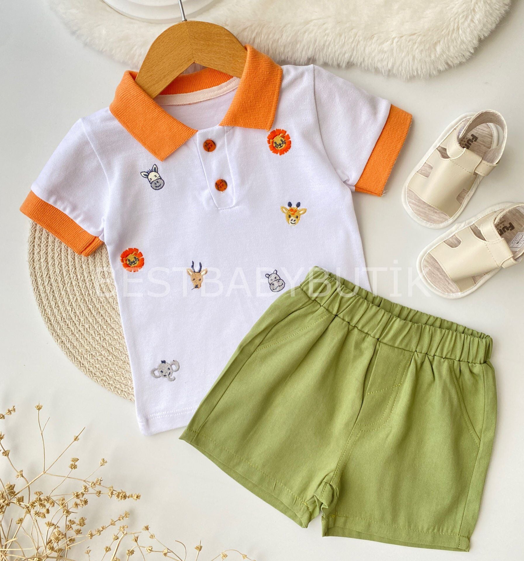 Animals Nakışlı Polo Yaka 2’Li Takım 12-18 AY