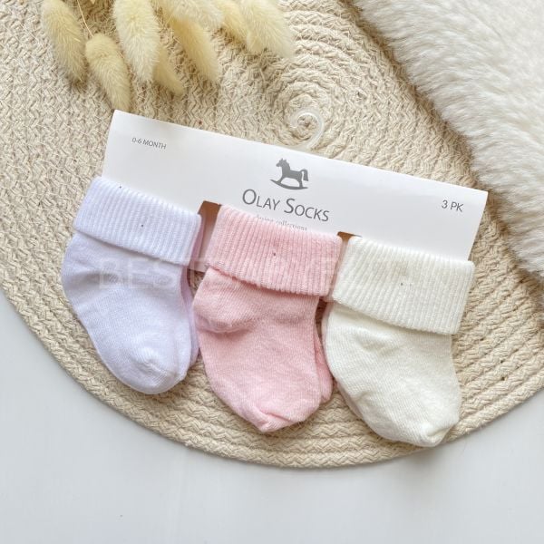 OLAY FİTİLLİ 3’LÜ BEBEK ÇORAP (0-6 AY)