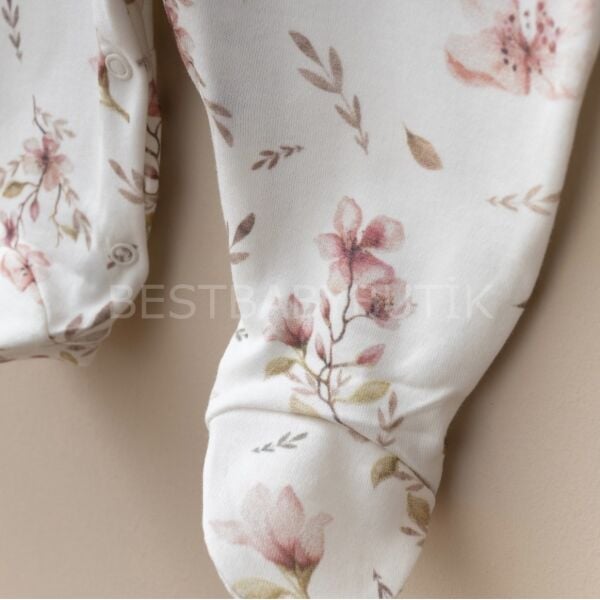 Premium Çiçek Baskılı Balon Kol Bandanalı Tulum