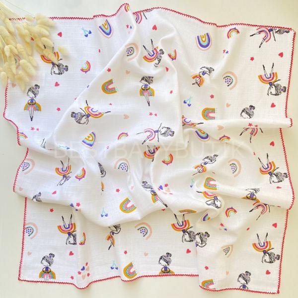 RENKLİ DESENLİ MÜSLİN BATTANİYE 80x90 cm