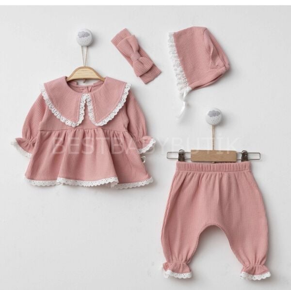 Üçgen Yaka Fistolu 4’lü Hastane Çıkışı Takımı