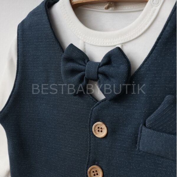 Premium Papyonlu Yelekli %100 Pamuk 3’Lü Takım- MEVLÜT TAKIMI