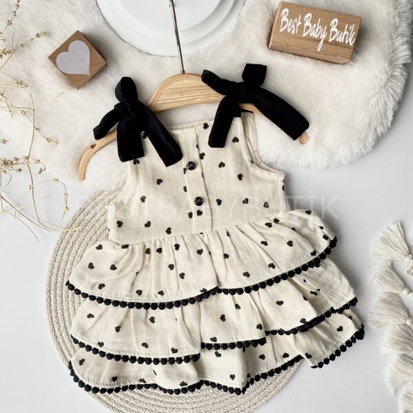 Pera Kalpli Fırfırlı Müslin Elbise (DAR KALIP)