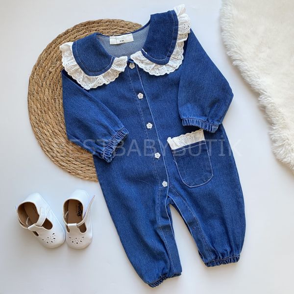 FİSTO BEBE YAKA KOT TULUM