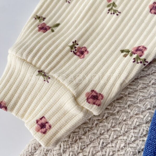 Çıtır çiçekli fiyonklu kot salopet 6-9 AY