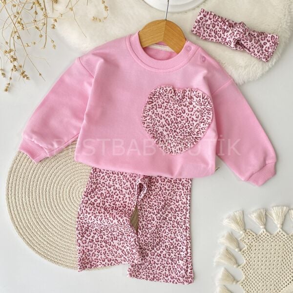 Çıtır Çiçekli İspanyol Paça Bandanalı 3’Lü Takım