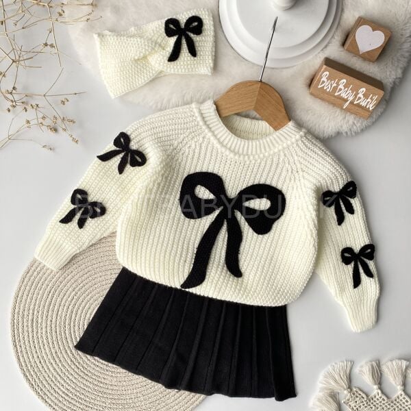 Kurdale Detaylı Triko Etekli 3’Lü Takım