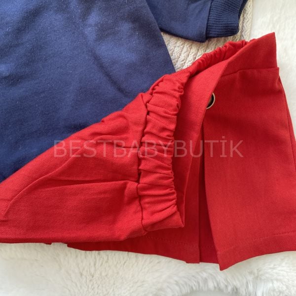 MAMAS MOTİVATİON GÖMLEKLİ SWEAT DETAYLI KOLEJ ETEKLİ 3 PARÇA  TAKIM