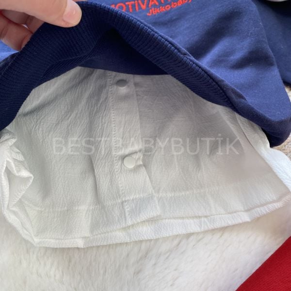 MAMAS MOTİVATİON GÖMLEKLİ SWEAT DETAYLI KOLEJ ETEKLİ 3 PARÇA  TAKIM
