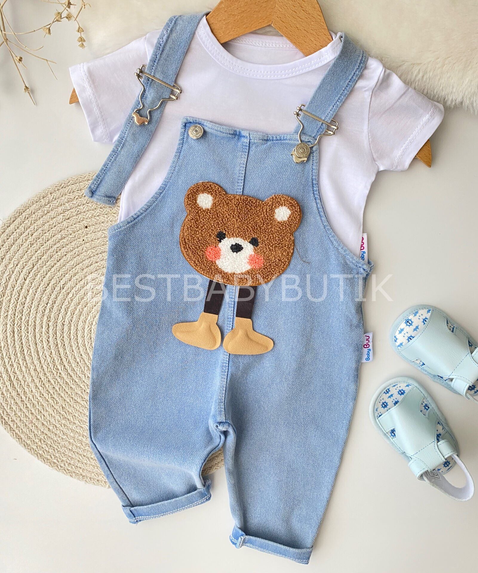 Ayıcık Detaylı Badili Kot Salopet Tulum 18-24 AY