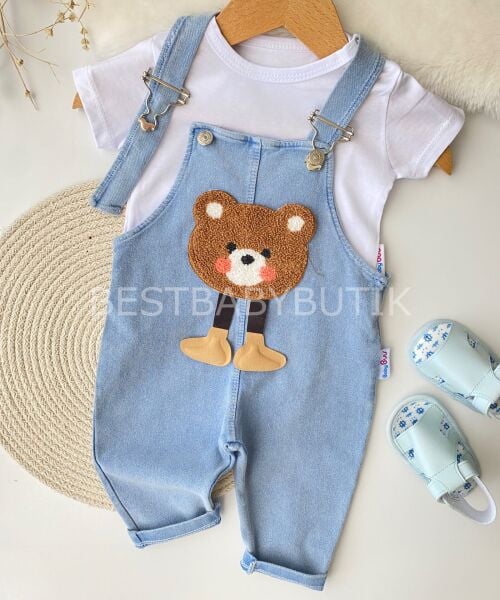 Ayıcık Detaylı Badili Kot Salopet Tulum