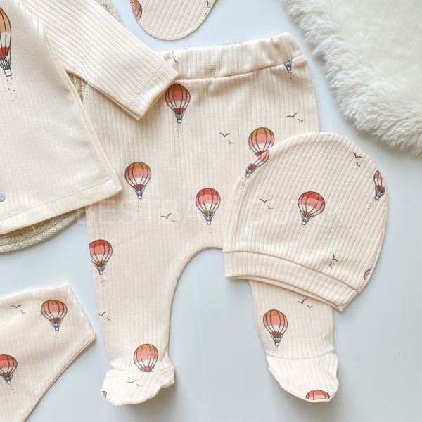 UÇAN BALON ORGANİK FİTİLLİ 5 PARÇA HASTANE ÇIKIŞI SETİ