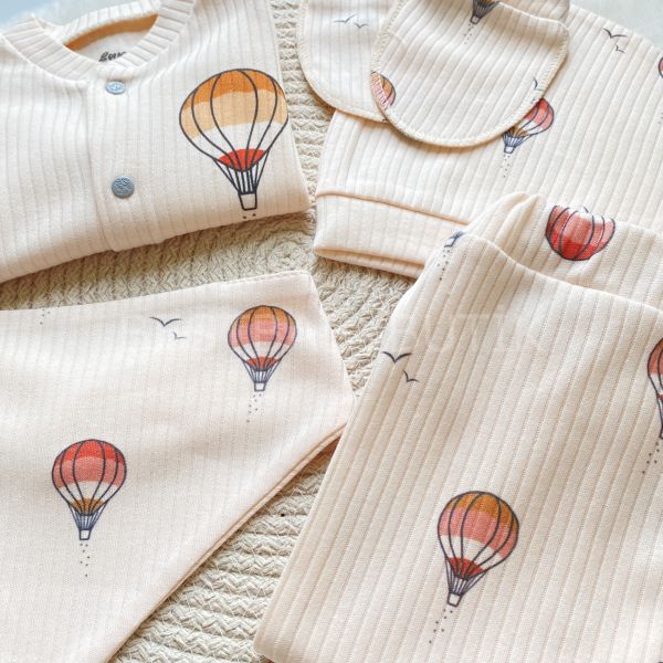 UÇAN BALON ORGANİK FİTİLLİ 5 PARÇA HASTANE ÇIKIŞI SETİ