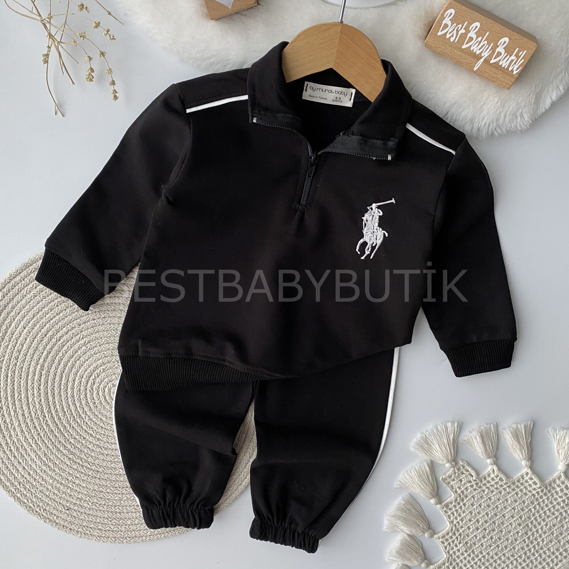 USPA Nakışlı Önden Yarım Fermuarlı Mevsimlik Takım 9-12 AY