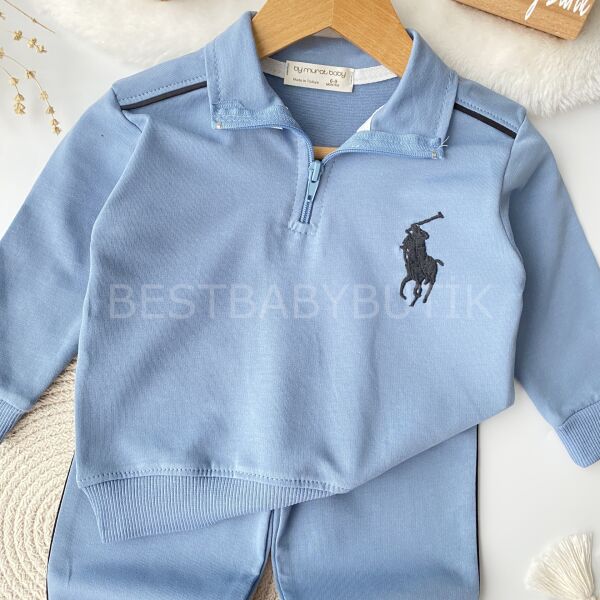USPA Nakışlı Önden Yarım Fermuarlı Mevsimlik Takım 6-9 AY
