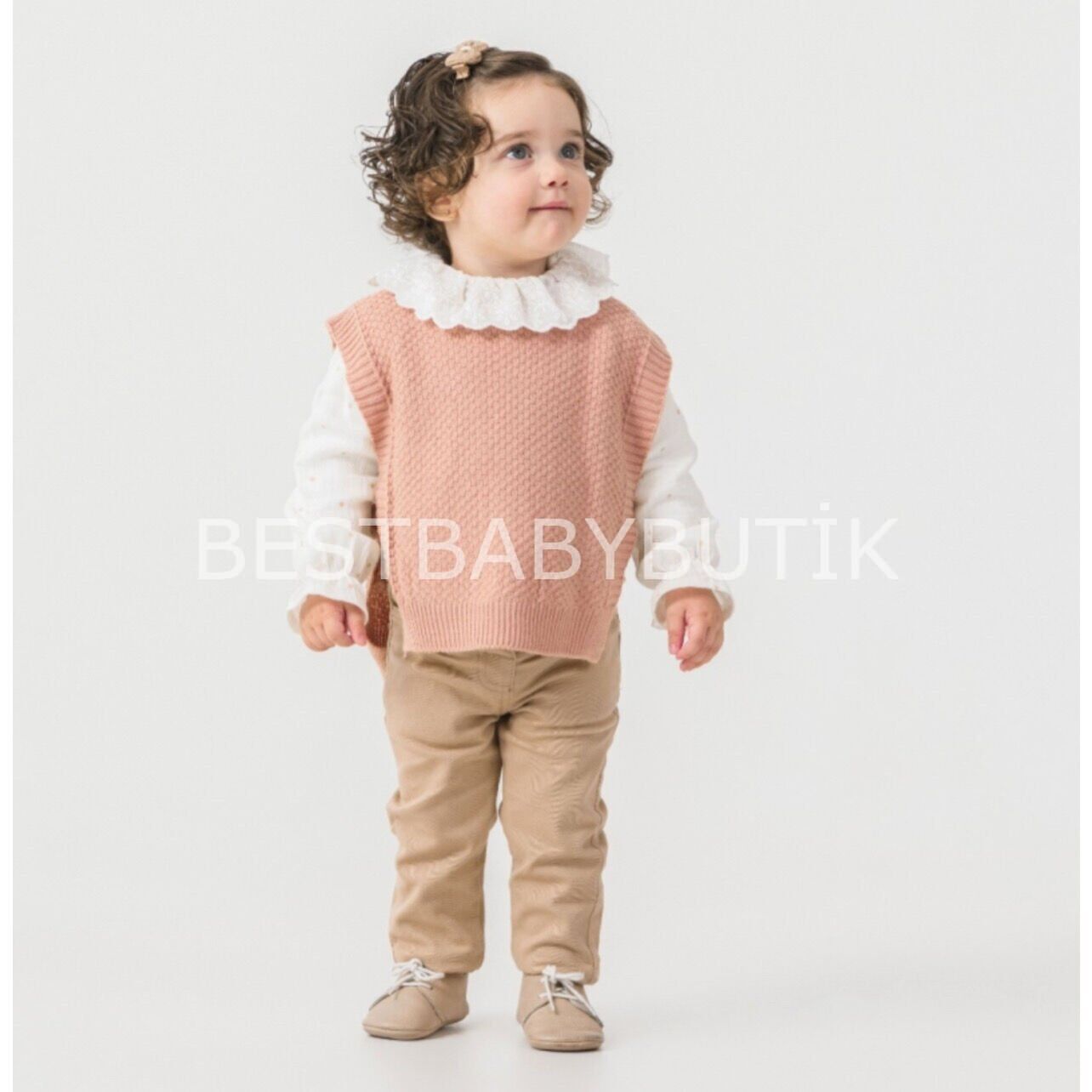 Elsa Triko Süveterli Keten Pantolonlu Premium 3’Lü Takım 1 YAŞ