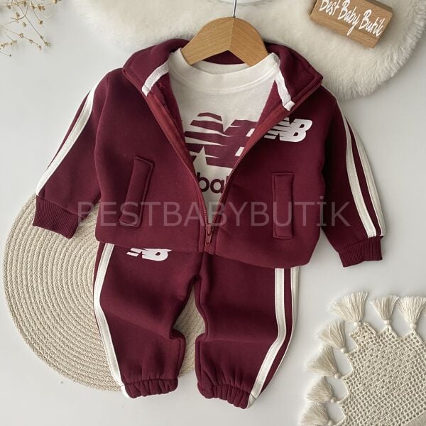 NewBalance Yazı Detaylı Şardonlu 3’Lü Takım