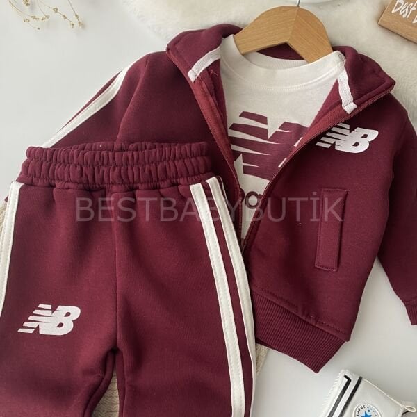 NewBalance Yazı Detaylı Şardonlu 3’Lü Takım